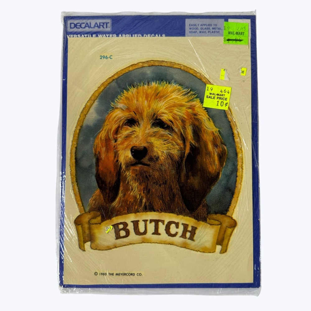 Vintage Decalart Butch Dog Water Applied Decal Meyercord 1980‎ Brizo Art Kitsch